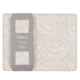 Leaf Placemat and Coaster Set - Neutral 